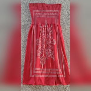 Pink strapless dress / swim suite cover up. Size medium.